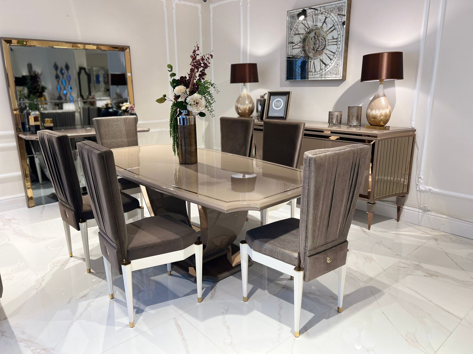 Sevilla Dining Table with 6 chairs and Sideboard - Homesignature