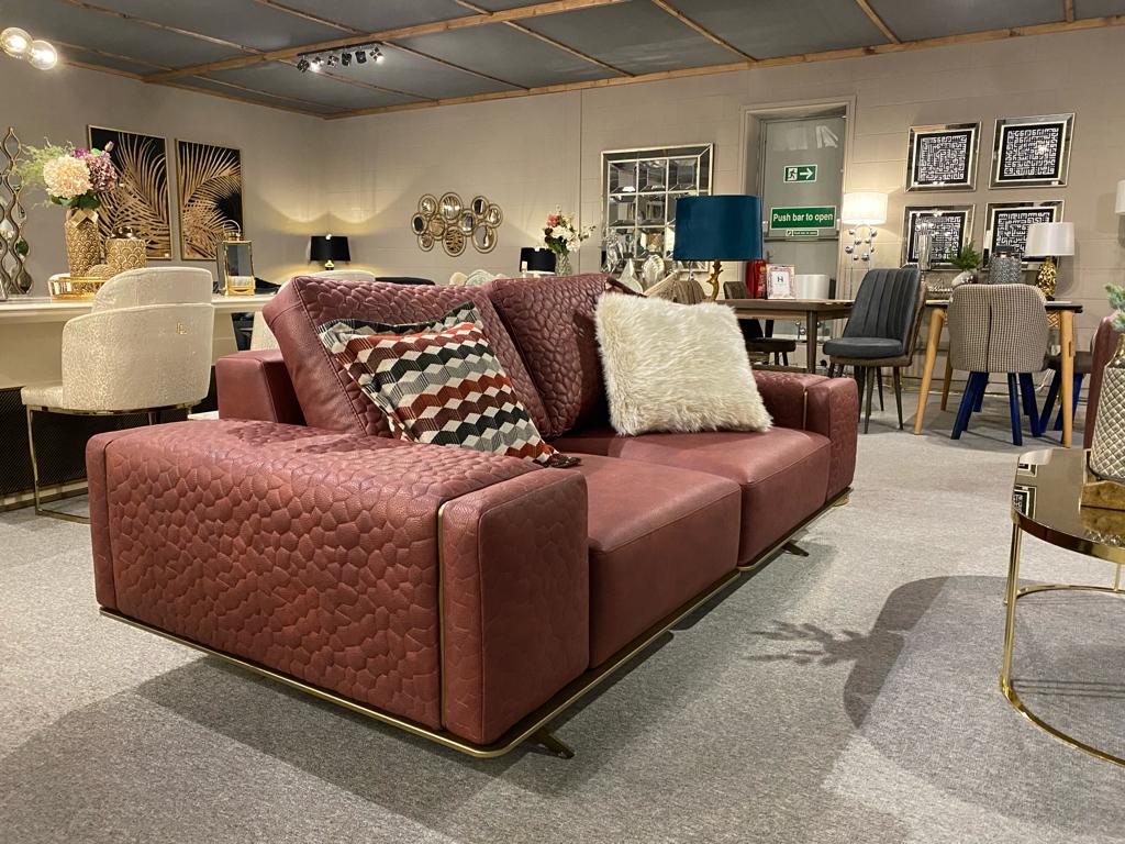 Lugano Sofa Set: Luxury and Style in  Maroon - Homesignature