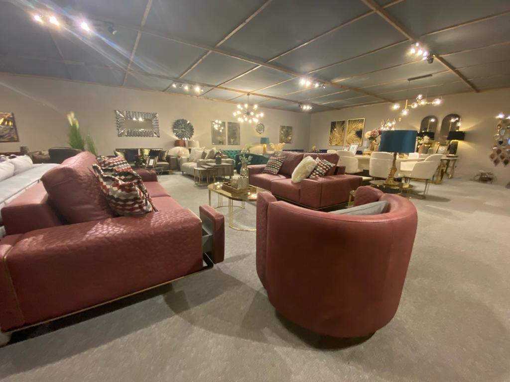 Lugano Sofa Set: Luxury and Style in  Maroon - Homesignature