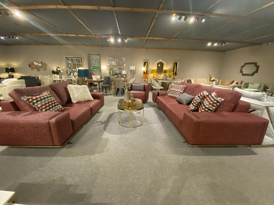 Lugano Sofa Set: Luxury and Style in  Maroon - Homesignature