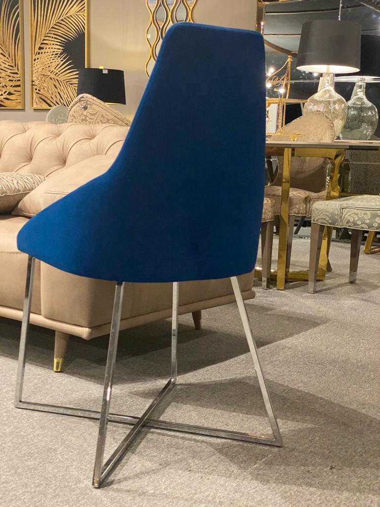 Venice Dining Chair in Blue Colour - Home Signature